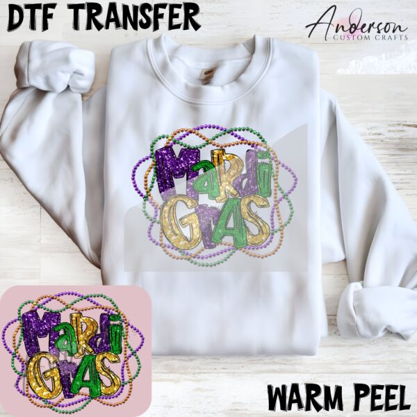 Mardi Gras Beads DTF Transfer