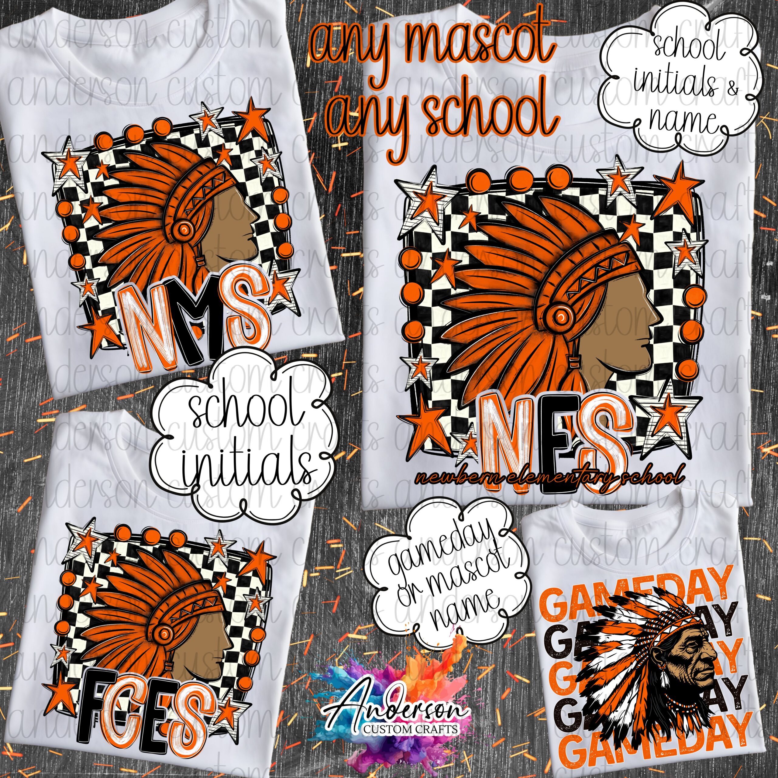 Custom School Name Mascot Designs